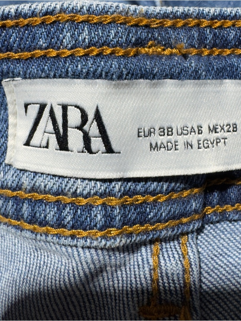 Zara Jeans High Rise Wide Leg Denim Size 6 Distressed Frayed Y2K, 90’s Capsule - Picture 13 of 13